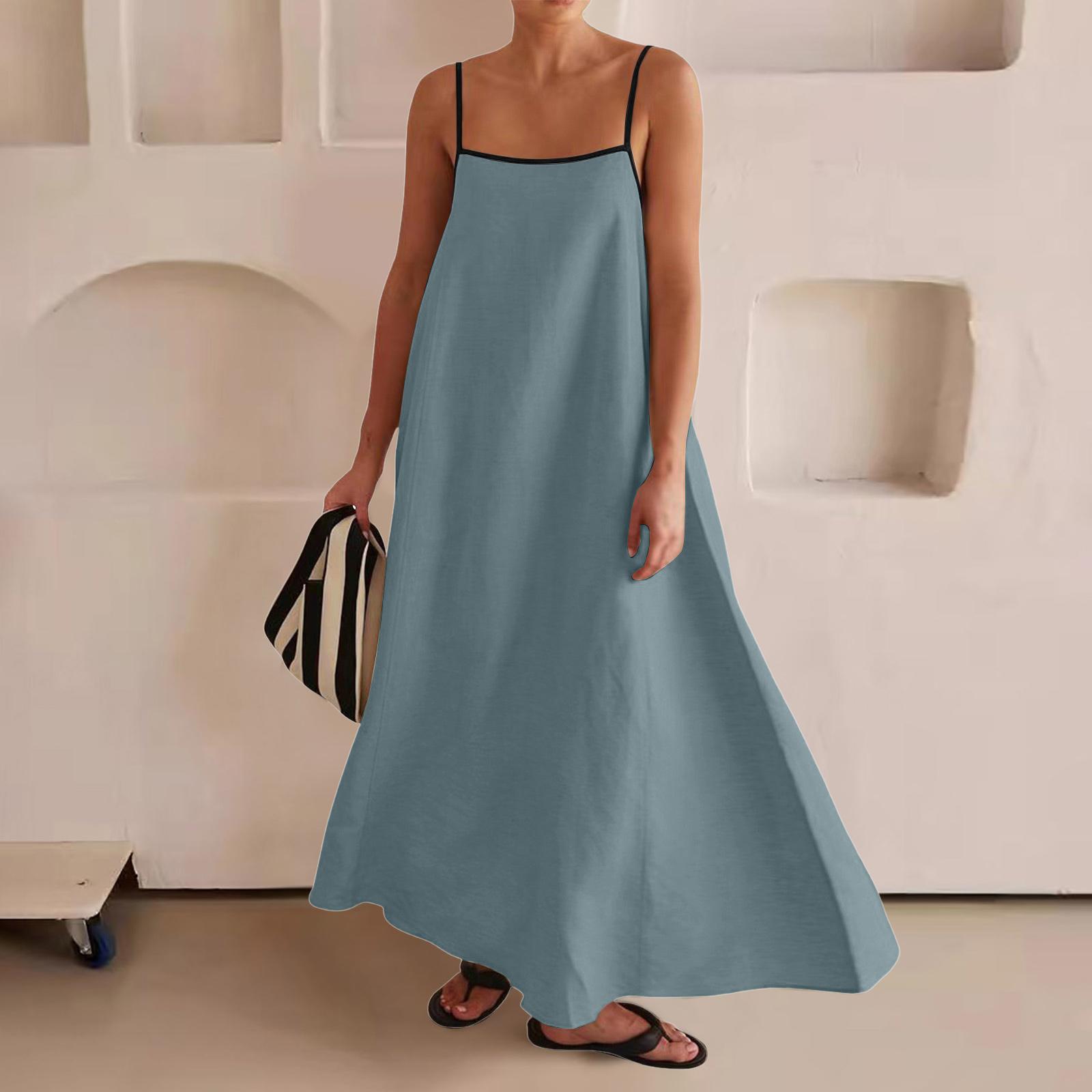 

Женское свободное удобное повседневное модное хлопковое платье-сарафан с цветными блоками большого кроя M