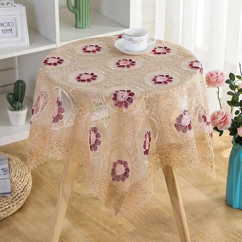 Rose Language New Product Fabric Tablecloth Lace Lace Tablecloth Small Fresh Tea Table Cloth Dressing Table Tablecloth