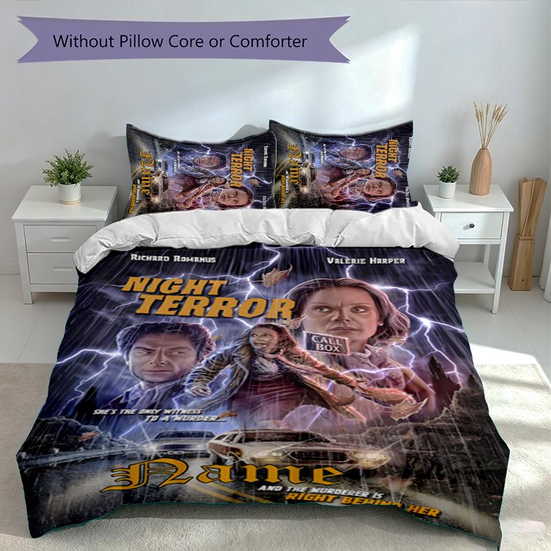 Set da 3 pezzi con nome personalizzato Michael Myers, Include 1 copripiumino e 2 federe, Decorazione per camera da letto per tutte le stagioni
