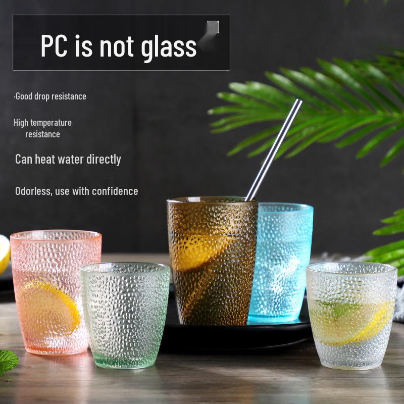 Colored Acrylic Water Cup: Transparent, Heat-Resistant, Drop-Resistant—Perfect for Mouthwash, Juice, Tea, or Beer.