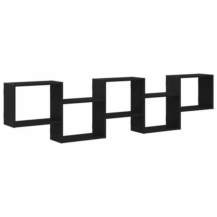 VidaXL Étagère cube murale 5 compartiments noir bois d'ingénierie 859996