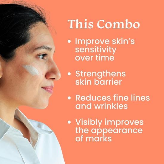 Foxtale Sensitive Skin Care Kit | Vit-A-Lity 0.15% Encapsulated Retinol Night Serum, 30ml & Ceramide Supercream Smoothening Moisturizer, 50ml |