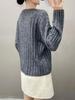 Cashmere Women's One-Shoulder Ribbed Loose Knit Sweater - 2025 Autumn/Winter Collection
