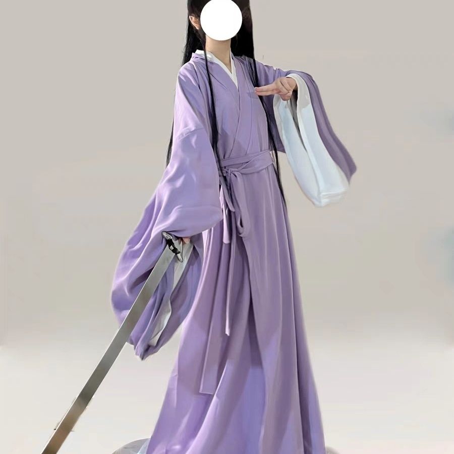 Chinese Wei And Jin Style Hanfu Daily Improved Cross-collar Suit