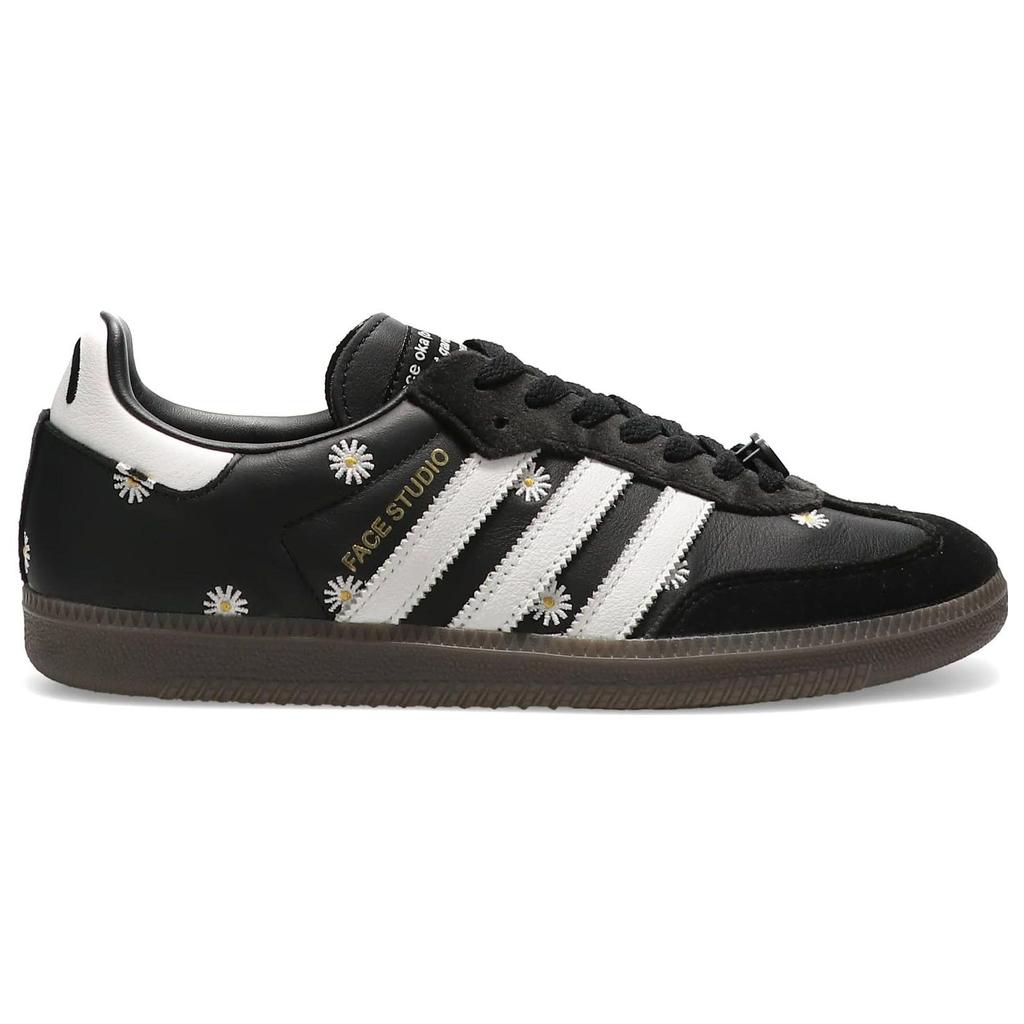 Atmos x FACE x adidas Samba OG Baskets Unisexe Broderies de Marguerites Noir Noir Core Blanc Chaussures H03848