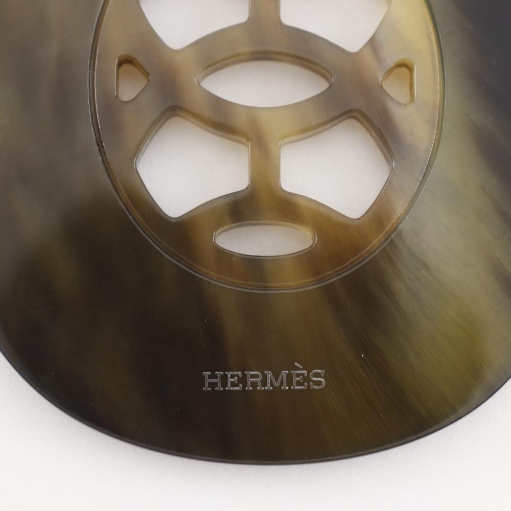 HERMES Lift GM Necklace black Buffalo horn 25.1g Women Used