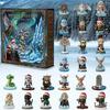 Christmas Mythic Yuletide Advent Calendar Cartoon Figurine 24 Days Xmas Countdown Calendar Home Office Bookshelf Desktop Ornament Holiday Gift
