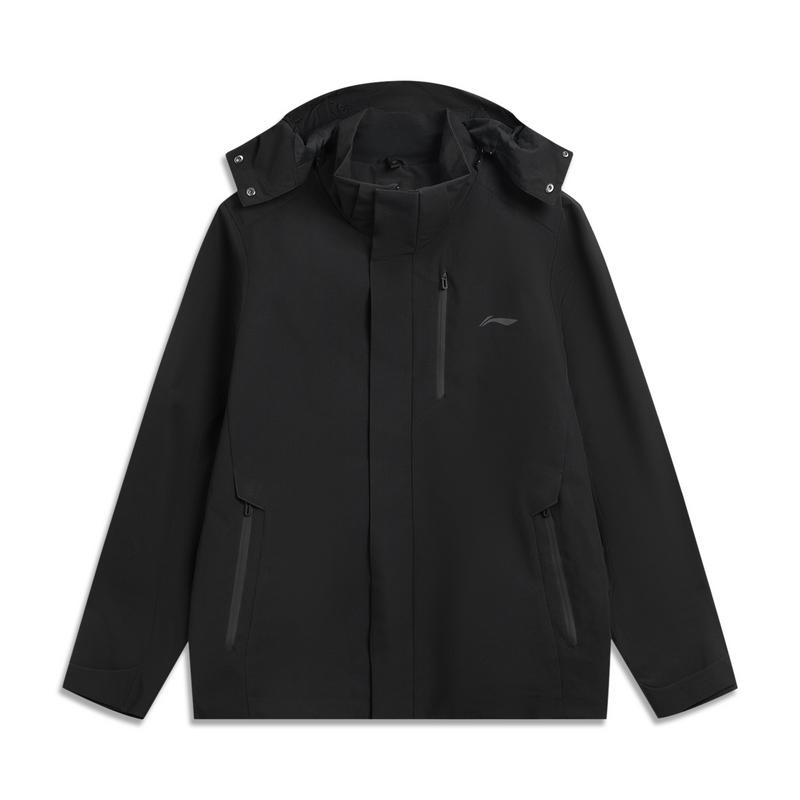 Li Ning Jackets Men s Black Hooded Fleece Lined Other AWBV113-3 XXL