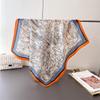 Chinese Ink and Water Temperament Cotton Linen Small Square Scarf Silk Scarf Imitation Velvet Scarf Shawl Sun Protection