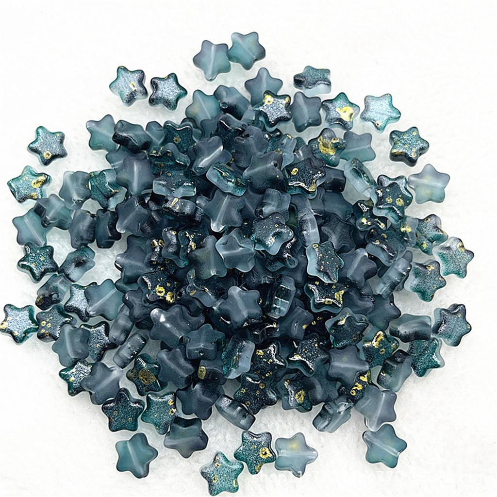 Colorful 30pcs 8mm Mini Polychrome Cute Gradient Five-pointed Star Glass Beads Loose Spacer Beads Jewelry Making DIY Handmade