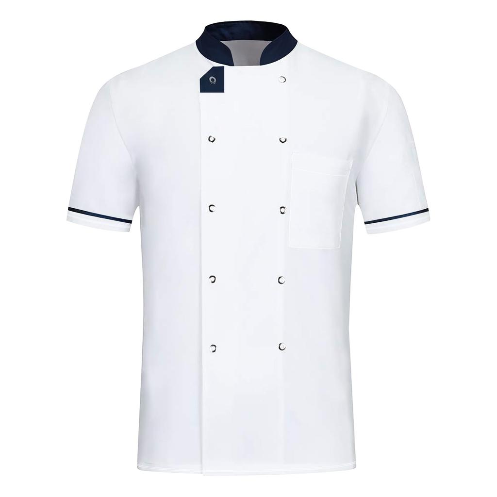 Chef's Jacket Chef Uniform Men's Women's Short Sleeve Cotton Kitchen Chef Jacket Costume Restaurant Hotel Cafe Chef Coat