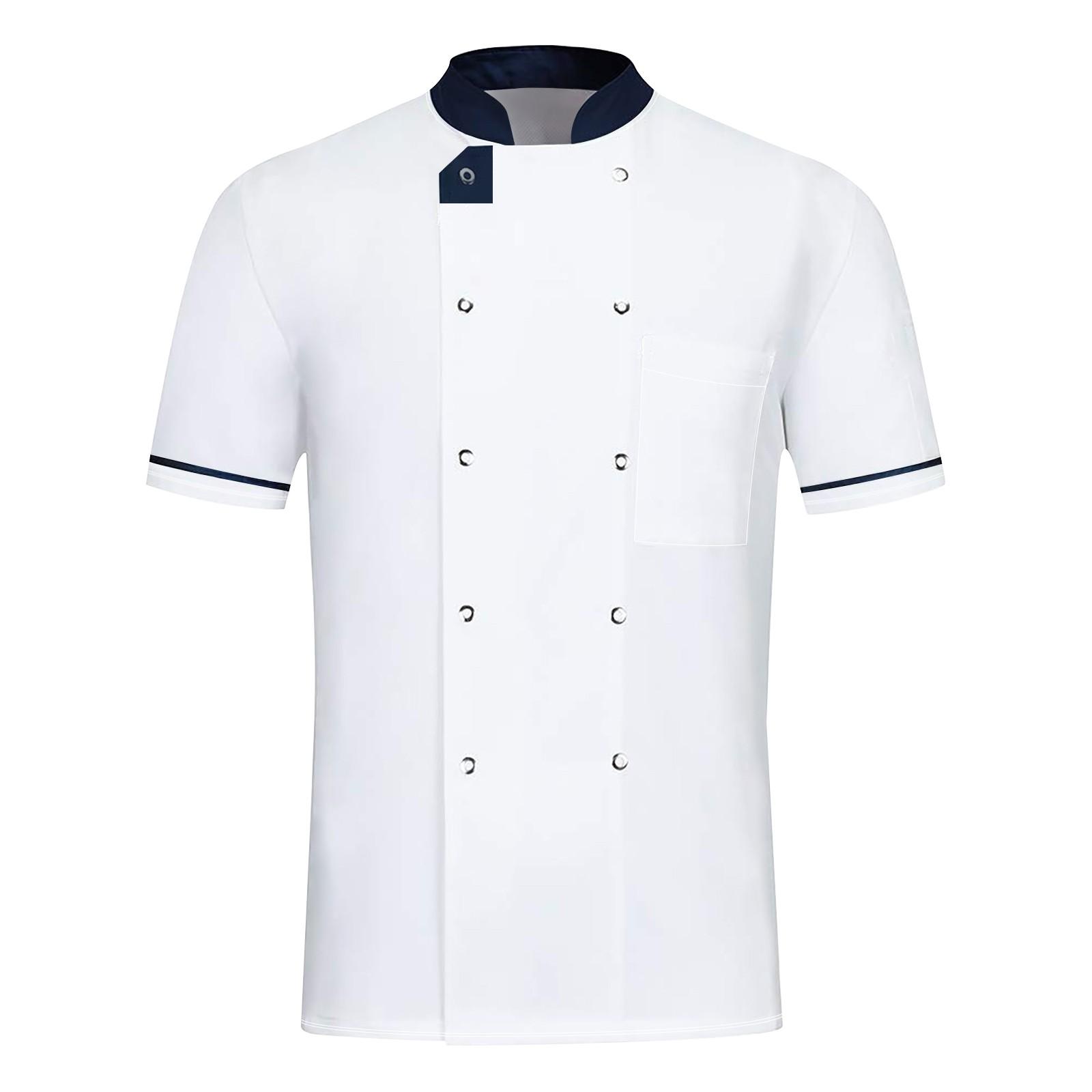 

Куртка шеф-повара, униформа шеф-повара, мужская и женская хлопковая куртка с короткими рукавами для кухни, костюм шеф-повара, костюм шеф-повара для ресторана, отеля, кафе, пальто XXL белый