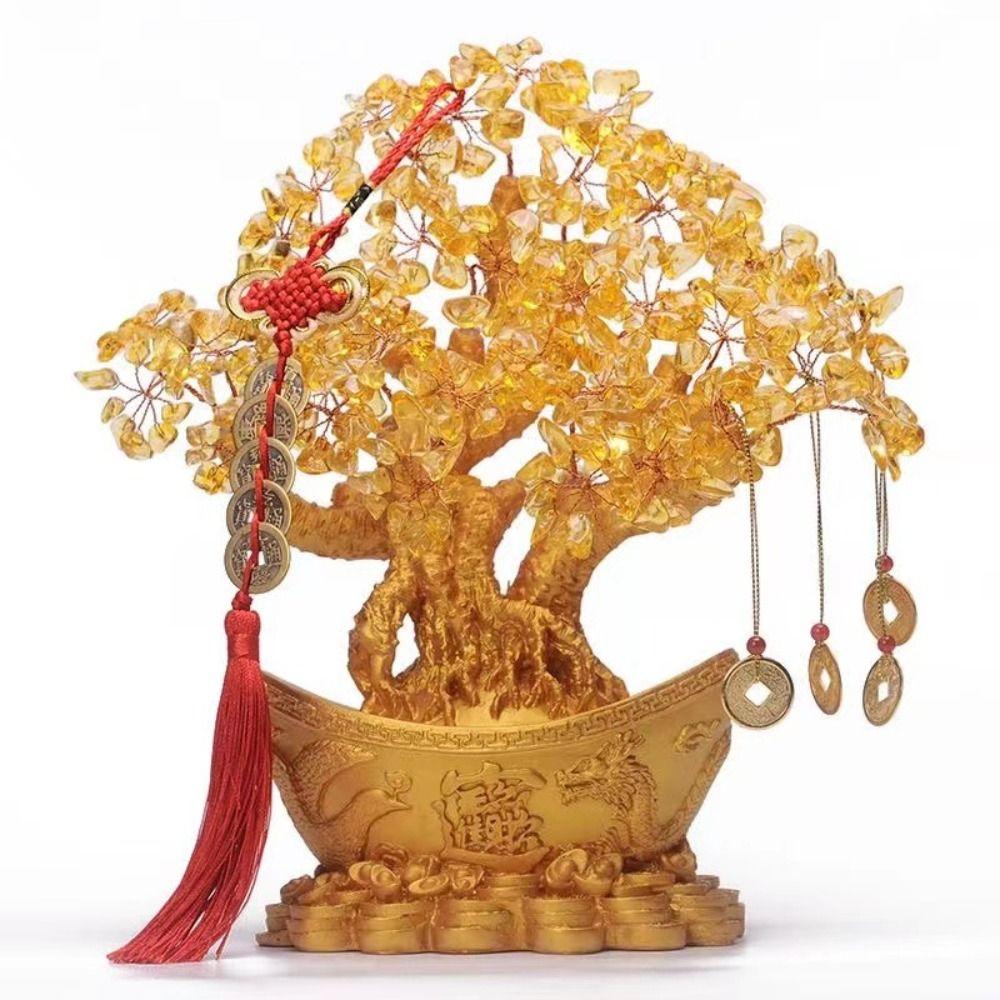 Resin Gathering Wealth Money Tree Ornaments Fortune Tree Decorative Articles Desktop Ornaments