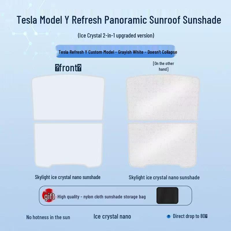 Tesla Model 3/Y Panoramic Sunroof Sunshade: Light-Blocking, Heat Insulation Protection
