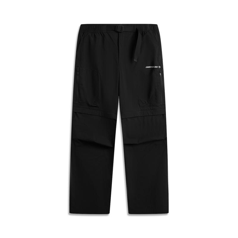 

Li Ning CF Suo однотонные универсальные водонепроницаемые свободные прямые повседневные брюки с двойной складкой мужские низы черного цвета AYKV213-4 XXL