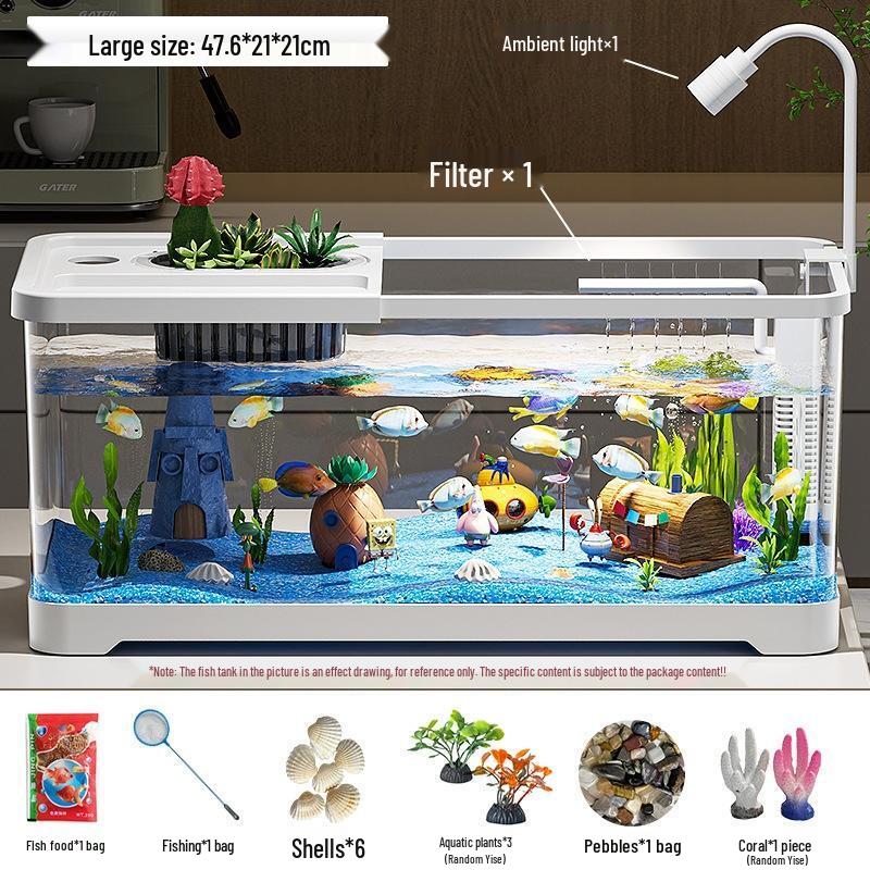 SEE KEAN Desktop Aquarium Fish Tank with Filter & Oxygenation