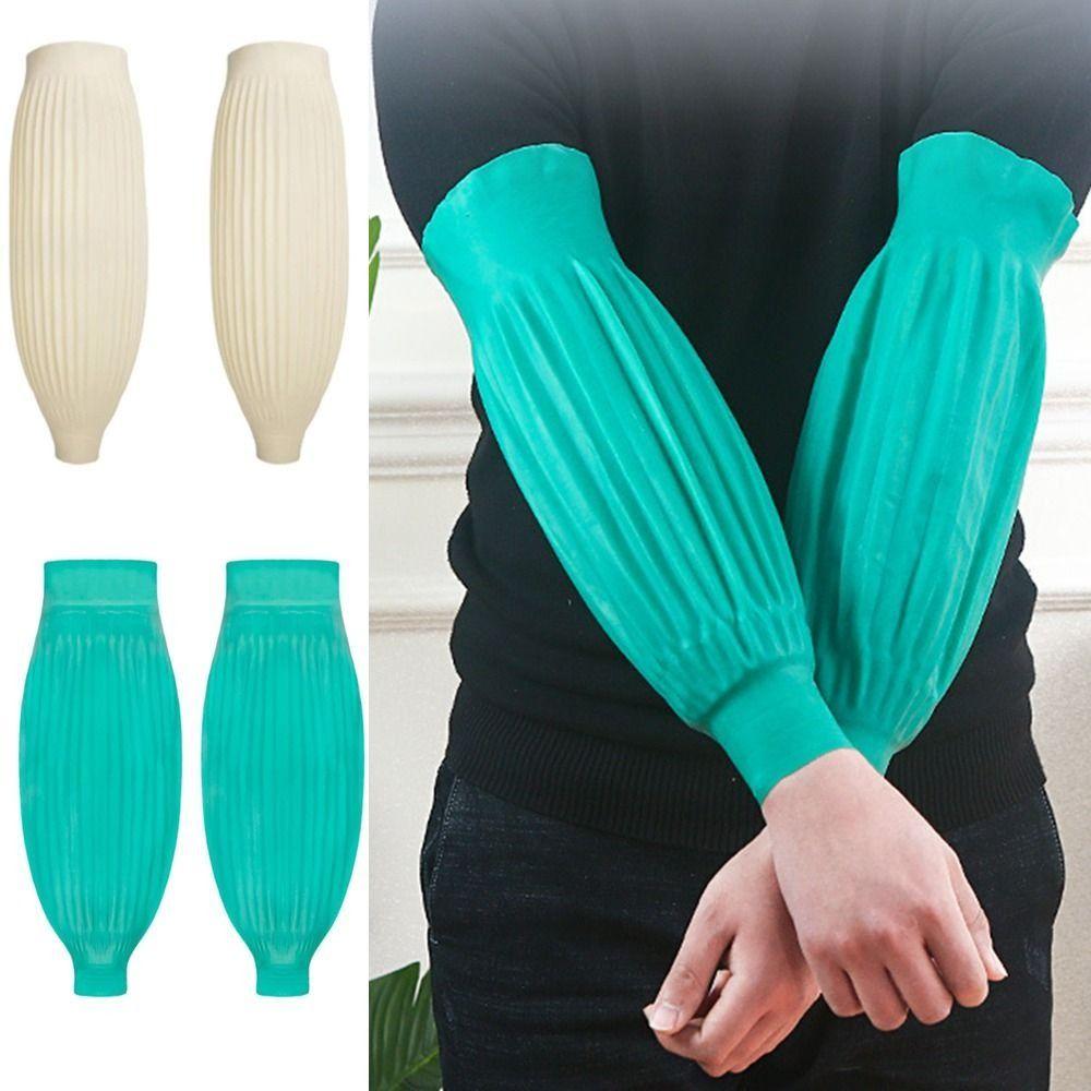 Practical 40cm Latex Arm Sleeves Oil Resistant Elastic Cuffs Waterproof Armbands Non-slip Reusable Arm Protector Wet Environment