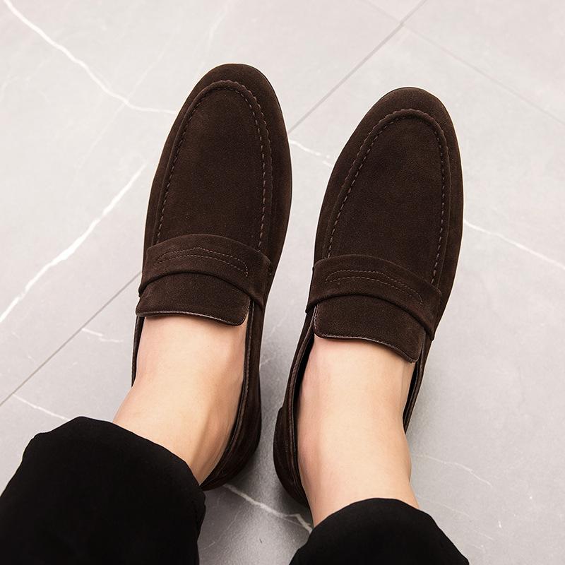 Spring New Shoes for Men Leather Casual Shoes  Street Fashion Slip-on Loafers