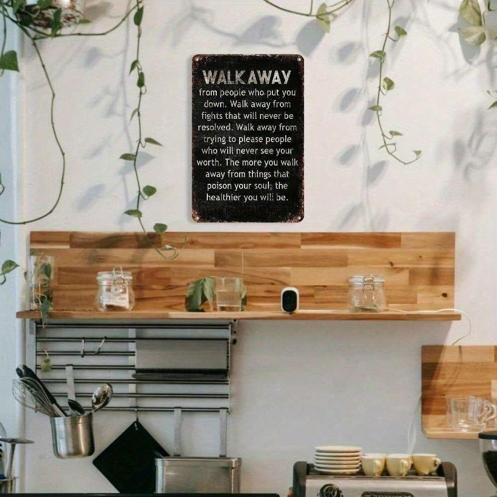 Vintage Metal Poster Motivational Quote Wall Sign for Home