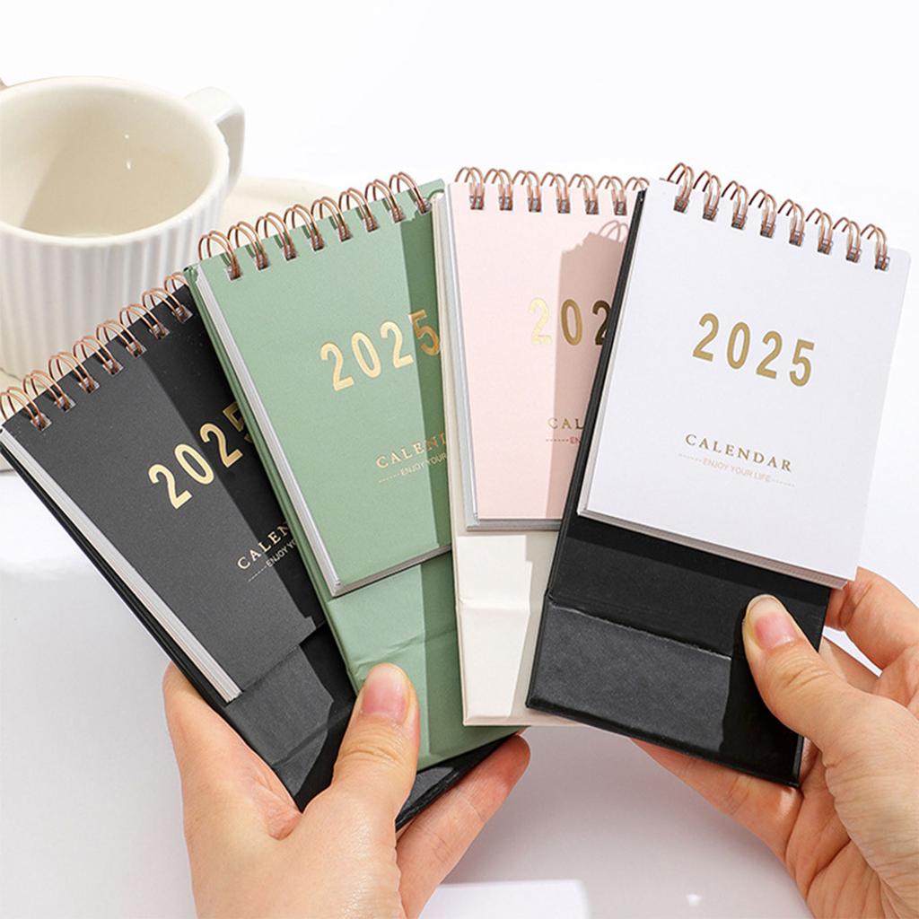 2024-2025 Calendar Small Tabletop Calendar Runs from July 2024 To December 2025 Stand Up Desk Calendar Twin-Coil Binding