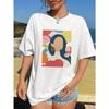 Beautiful Girl'S Scenery Print Unisex T-Shirt Summer O-Neck T Shirts Fashion All-Match Short Sleeve Loose Comfortable Clothing