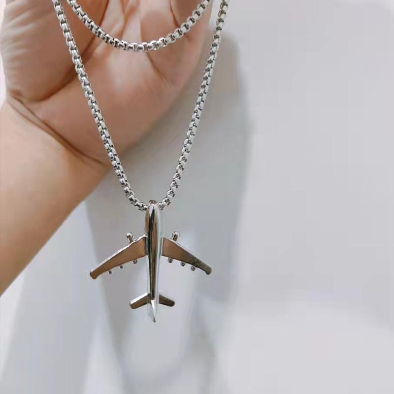 Pendant New Airplane Simple Neutral Hip Hop Non-fading Necklace