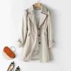 Damen Khaki Trenchcoat Mittellang Slim Fit - Neu für die Herbst/Winter Kollektion 2025