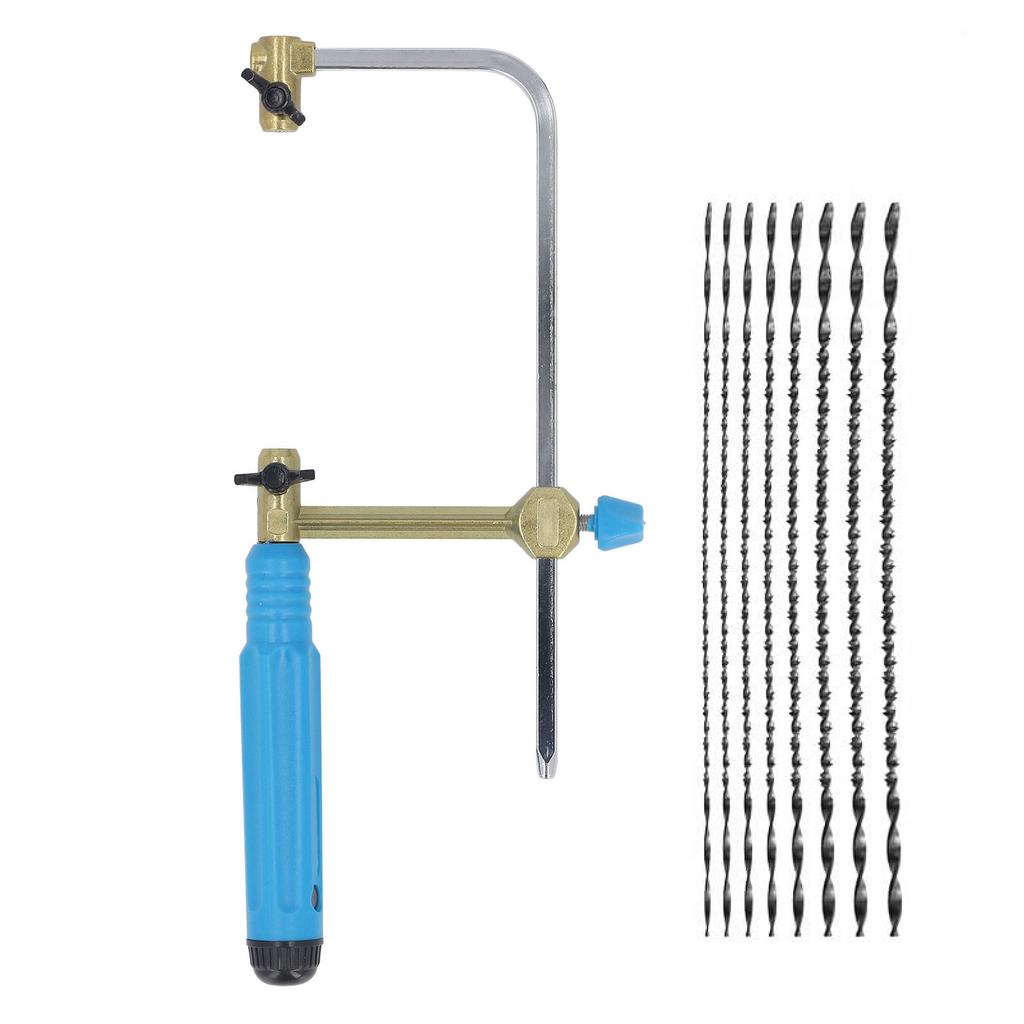Coping Saw Kit Fast Cutting Woodworking Hand Saw 70mm with 8pcs Cutters for Metal Wood Plastic
