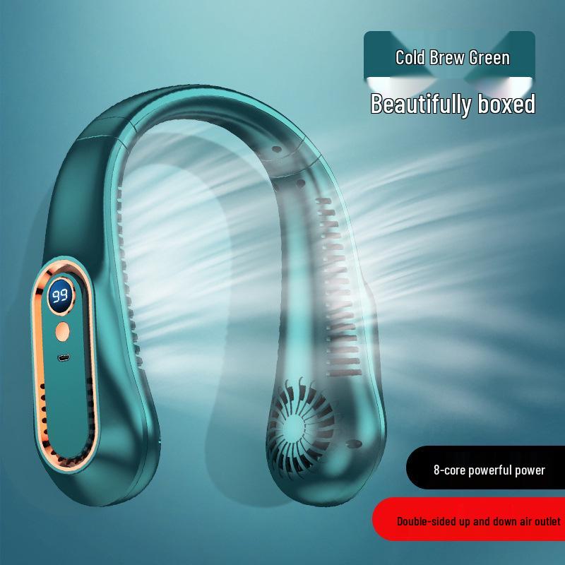 USB Rechargeable Bladeless Neck Fan - Portable, Personal, and Hands-Free