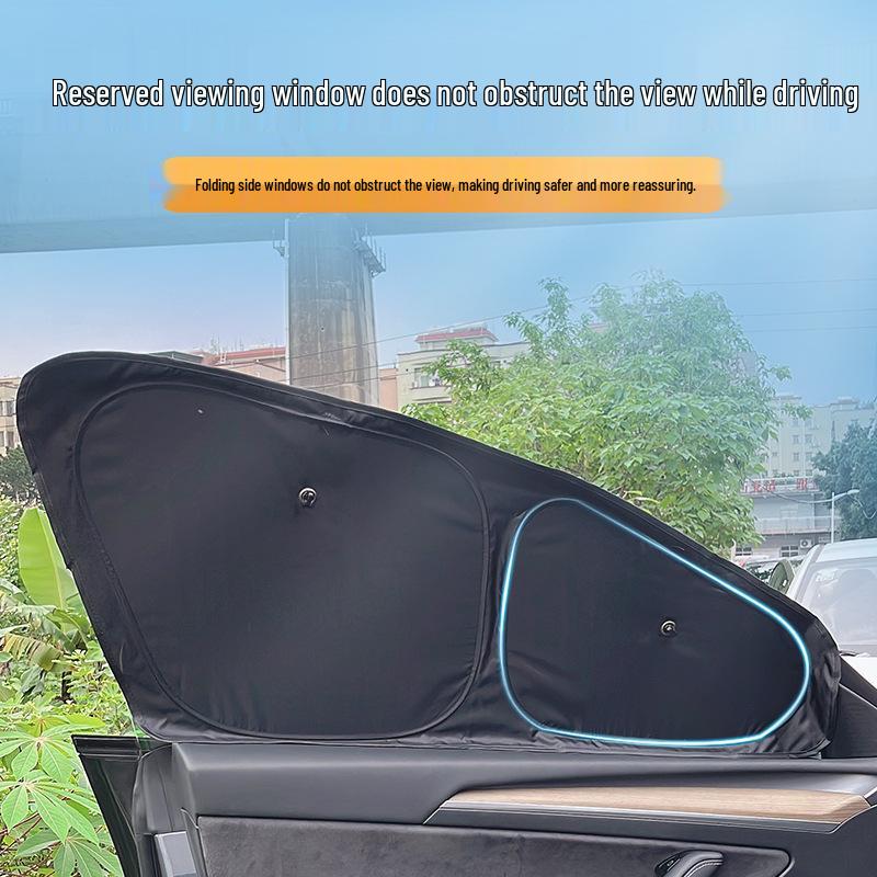 Tesla Model 3/Y Sunshade with Suction Cup - Ice Crystal Opaque Side Window Protection