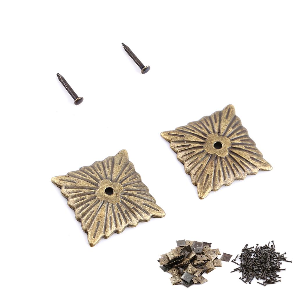 100pc Vintage Estofamento Pregos Bronze Metal Tag Móveis Sofá Sapato Porta Decorativo Tack Stud