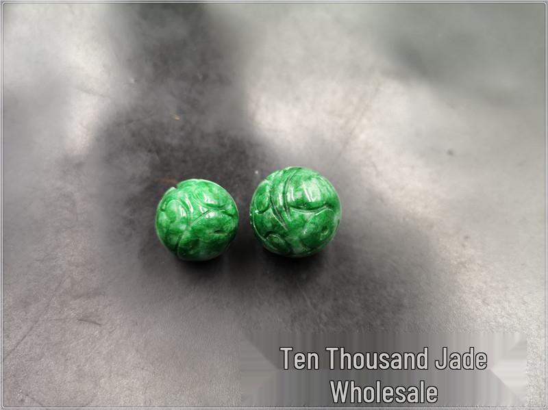 Elegant Jade Carved Round Beads for DIY Jewelry
