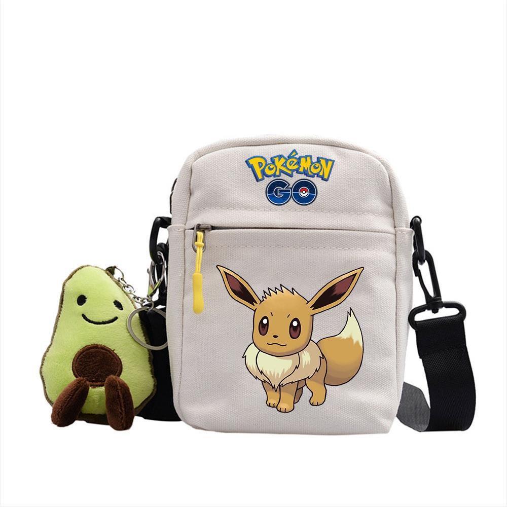 Plecak z anime Pokemon Mała płócienna torba na ramię z kieszenią na zamek do codziennego użytku