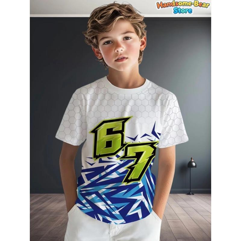 Funny Six Seven T-Shirt for Kids 67 Number 3D Print Summer Short Sleeve Tee Loose Basketball Sports Tops Fashion Kids Clothing