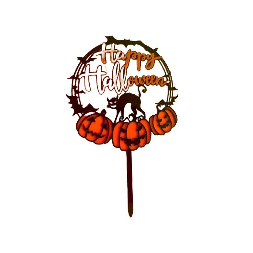 Cartoon Happy Halloween Cake Toppers Acrylic Cake Insertion Flag  Halloween Party Decoration