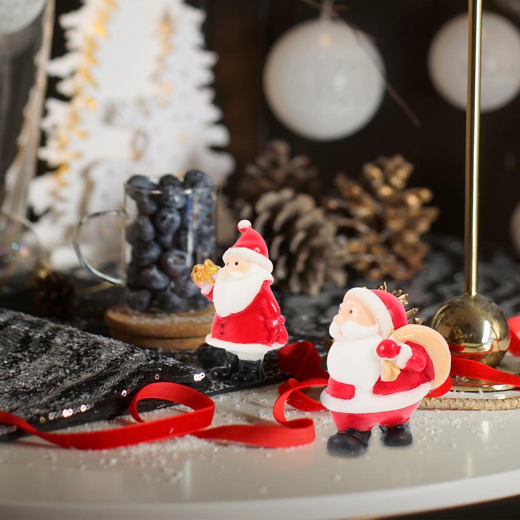 12 Pcs Santa Claus Miniature Figurines Xmas House Decors Christmas Table Ornaments Decorations