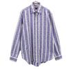 Made In Italy Floral Stripe Pattern 7 Minutes Sleeve Cotton Shirt L Men's Used