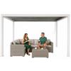 Gartenpergola 3x4 m mit verstellbarem Aluminiumdach, Weiß, Für Terrasse, Stabil