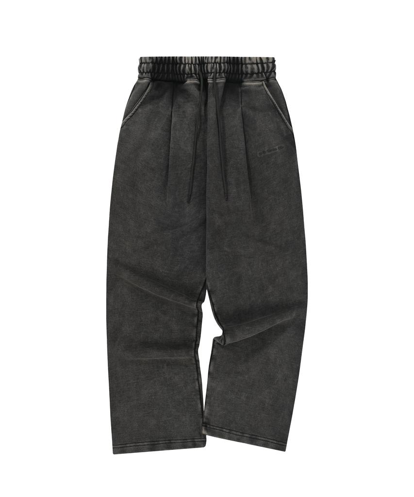 S'EST Washed Pintuck Wide Pants Black