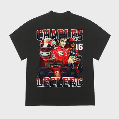 MADARTIST Charles Leclerc F1 Racer Vintage Washed Short Sleeve T-Shirt