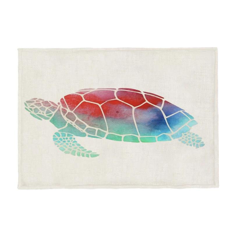 Ocean Animal Sea Turtle Placemat Non-Slip Washable Place Mat for Home Party Dining Tables Wedding Kitchen Banquets Decor