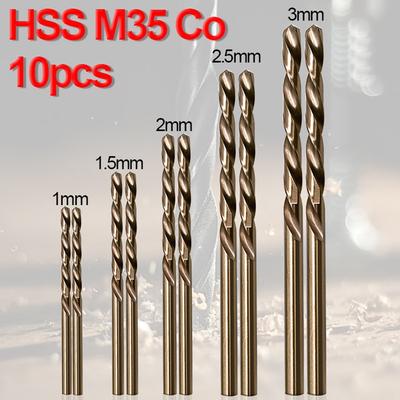 10 ks vrtáků 1 mm, 1,5 mm, 2 mm, 2,5 mm, 3 mm, vrtací, zcela nové