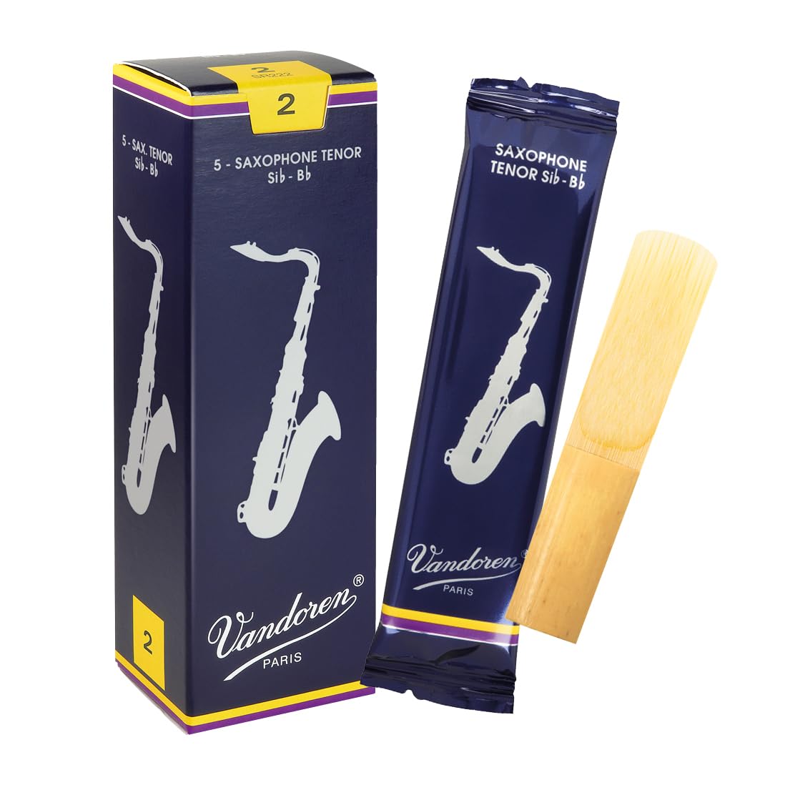 Vandoren Tenor Saxophone Reeds, Traditional, Hardness: 2 (Pack of 5)