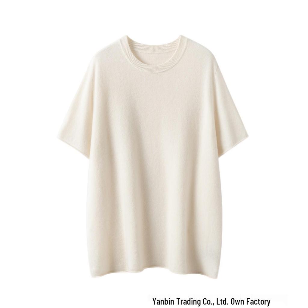 Pure Cashmere Mid-Sleeve Slim-Fit Knit Pullover.