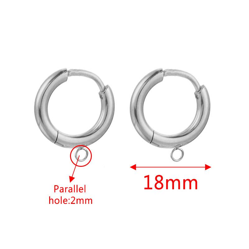 10pcs Gold Stainless Steel Hoop Earrings Hooks Round Earring Post for Women DIY Earrings Making Supplies Jewelry Accessories
