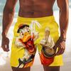 Stilvolle Cartoon-Enten-Grafik Badehose für Herren Trendige Lustige 3D-Bedruckte Kurze Hose Sommer Hawaii Surf Badehose Strandshorts