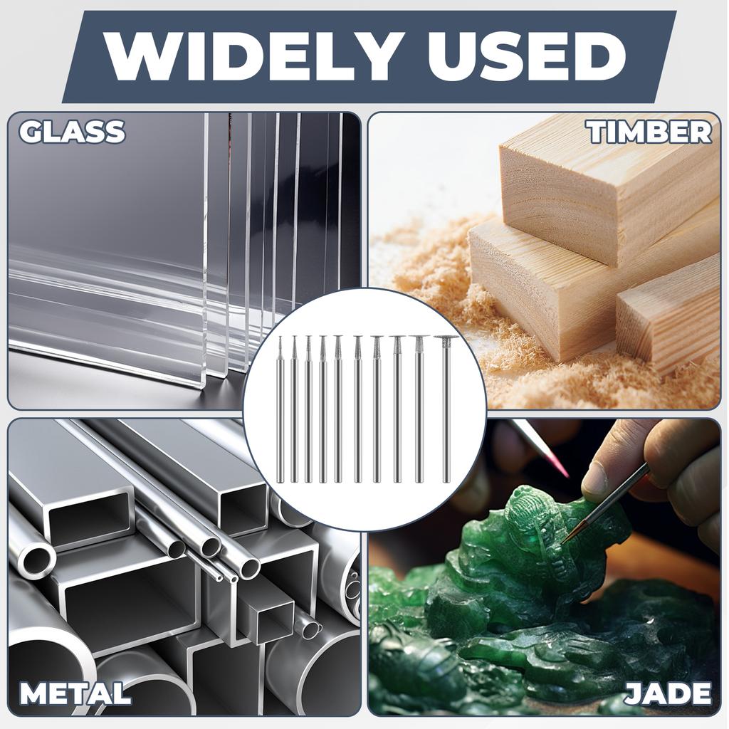 Diamant-Bohrschleifaufsatz-Set Vielseitig Kompatibel Steinmetz-Rotationswerkzeuge Solide Rotationswerkzeug-Zubehör Polier-Sets