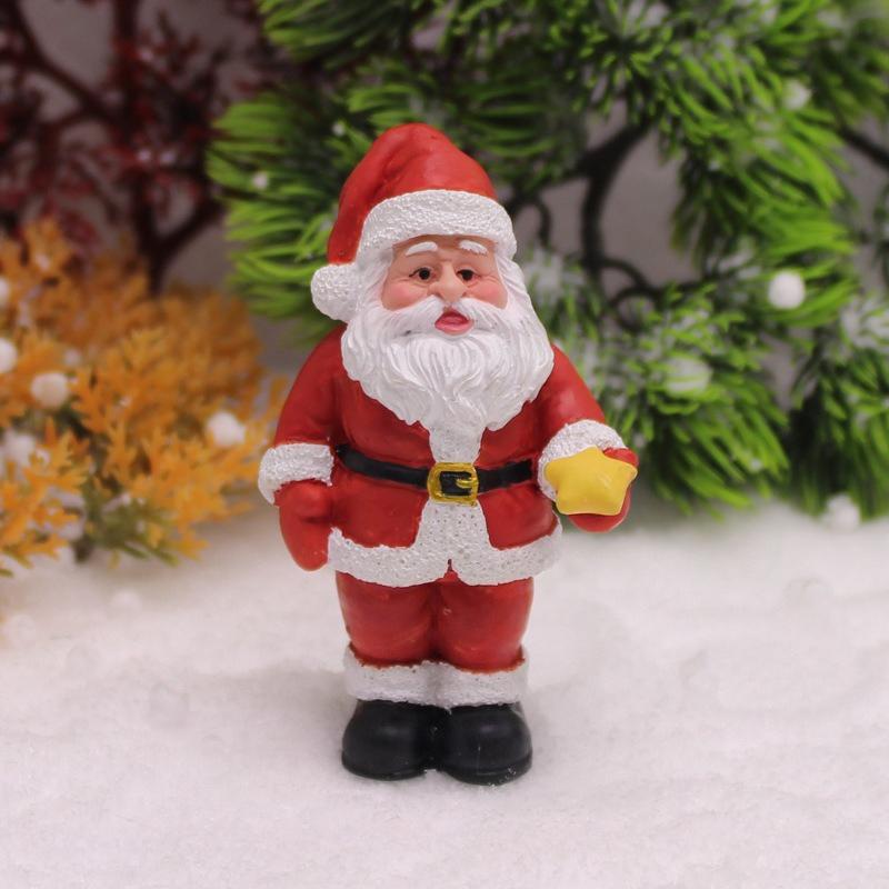 1pc Christmas Snowman Bear Gift Bag Santa Claus Miniature Landscape Garden Resin Ornament