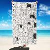 Süße blinzelnde Katzen Strandtuch Retro Skizze Katzenprint Schnelltrocknend Sandfest Saugfähiges Handtuch für Strand Pool Reisen Urlaub