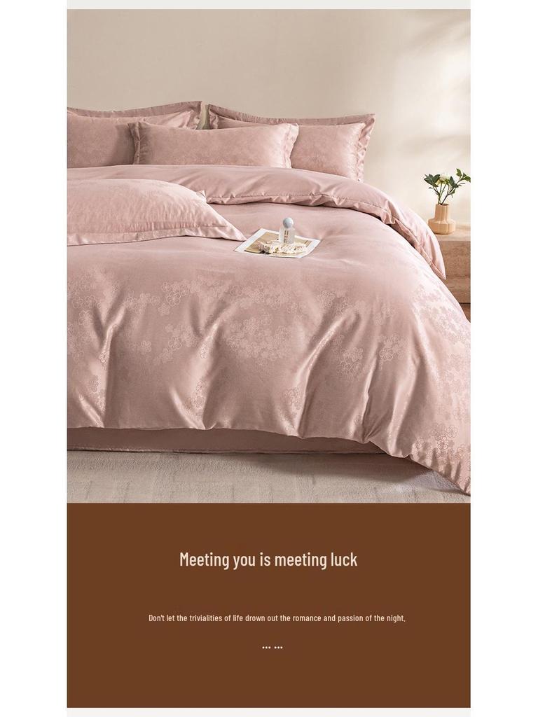 2026 Luxury Silk & Cotton Jacquard Bedding Set - Soft, Skin-Friendly & Comfortable